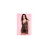 Nuisette noire tulle dentelle poitrine dénudée ornements 